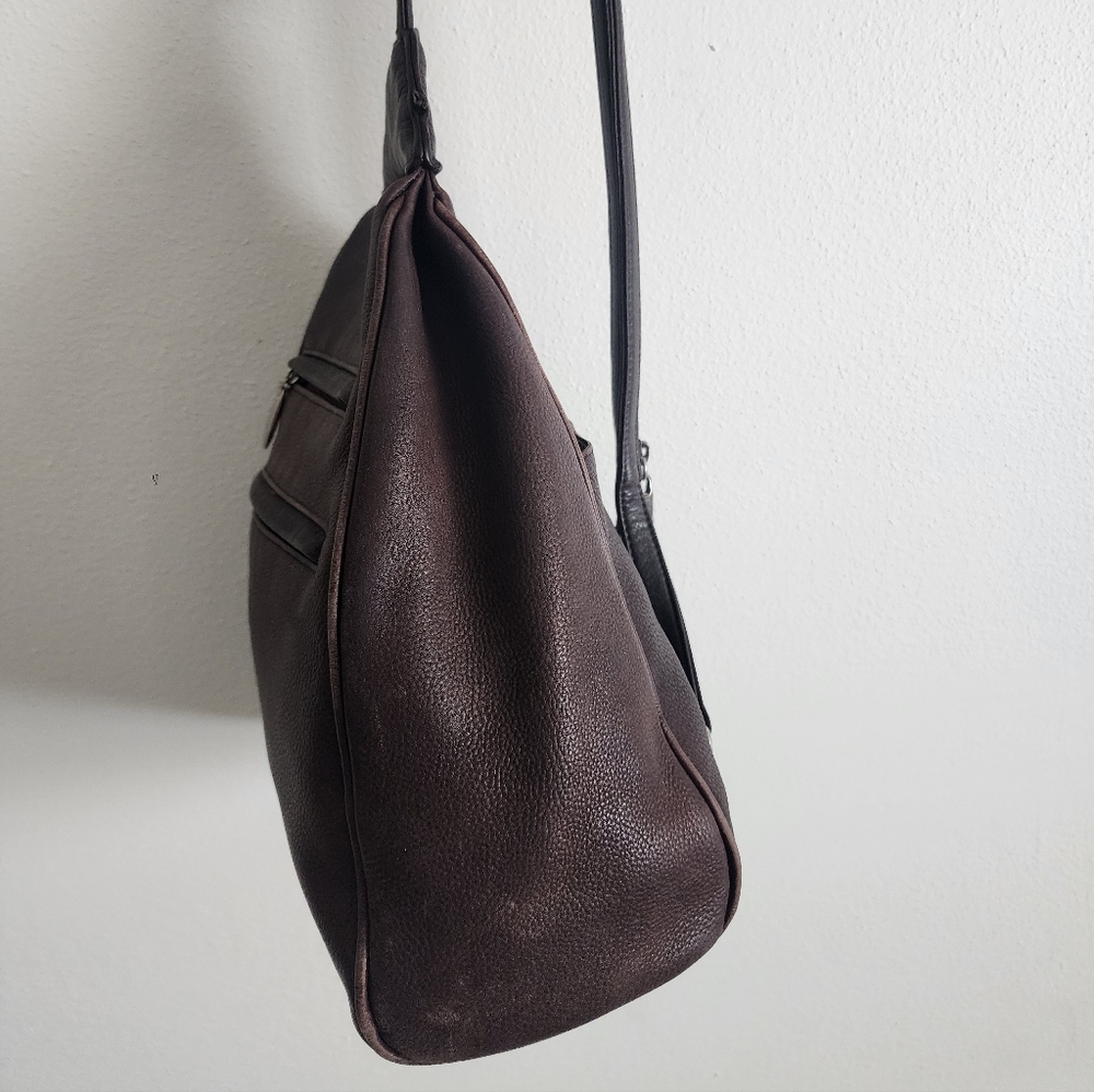Nine West 90s Dark Academia Grunge Genuine Pebbled Leather Convertible Mini Bag - Picture 10 of 17